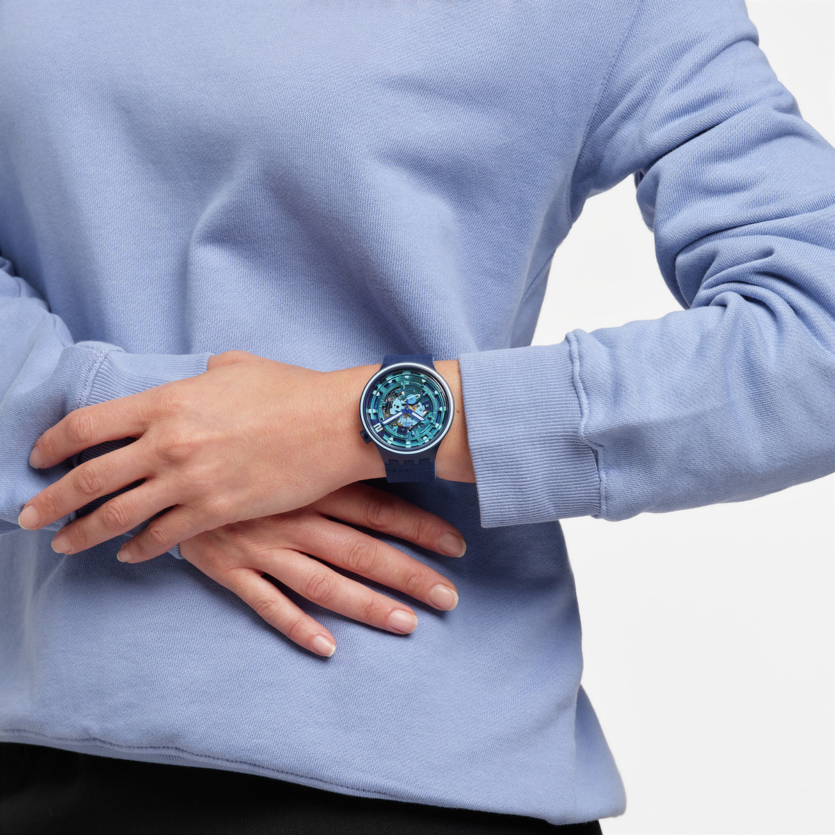 Montre SWATCH Big bold second home homme bracelet silicone bleu