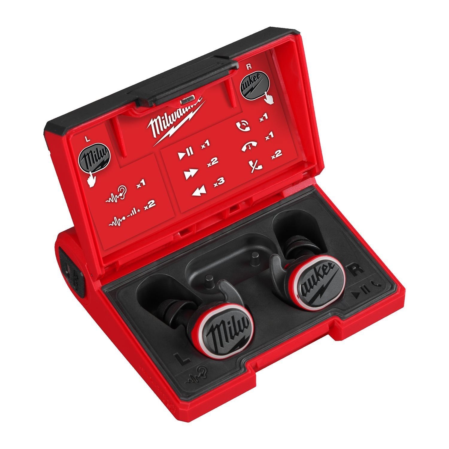 Milwaukee L4 RLEPB-301 Gehoorbescherming met Bluetooth® REDLITHIUM™ 3.0Ah USB batterij - 4933478750