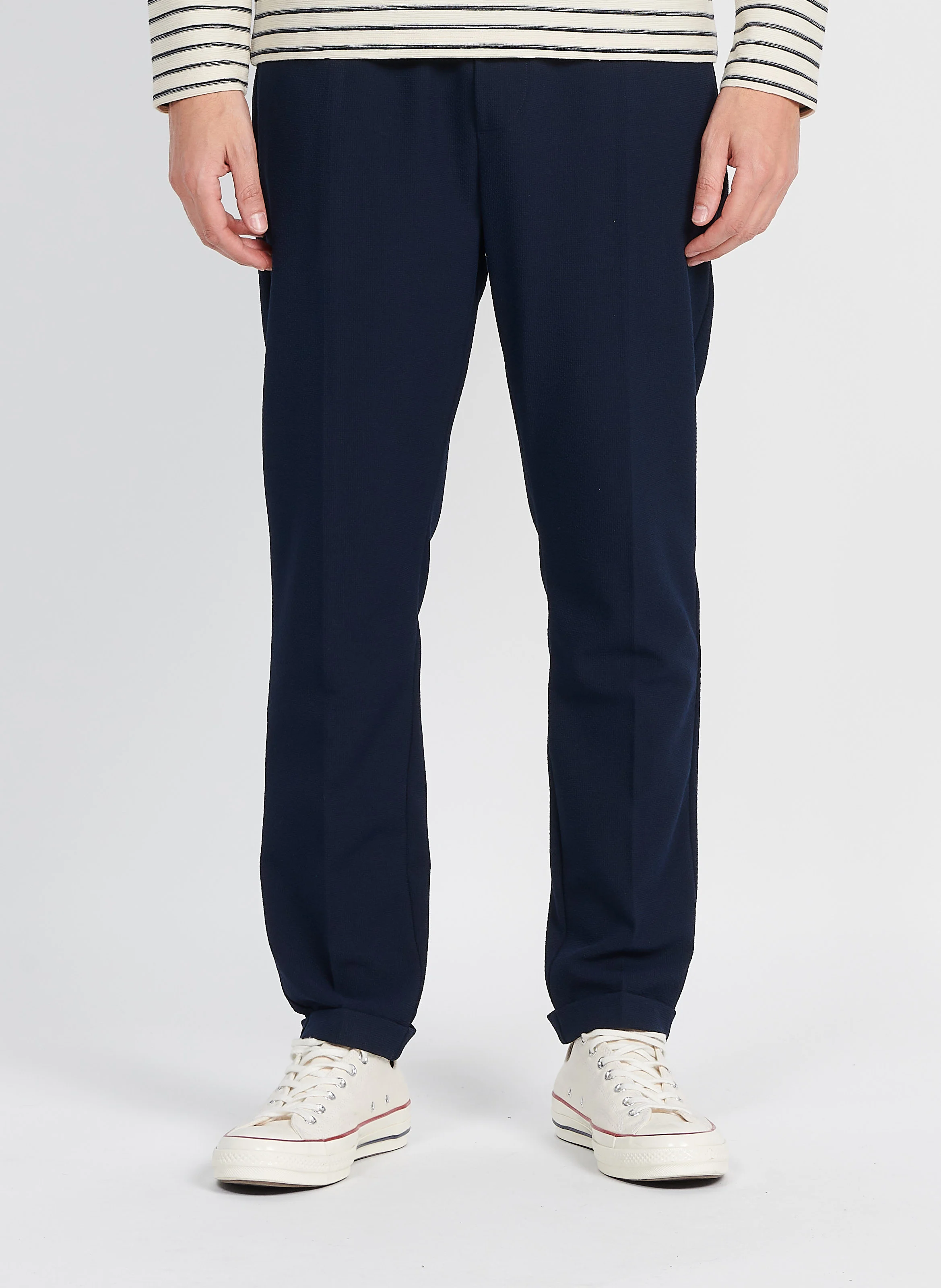 Pantalon carotte élastique | Bleu