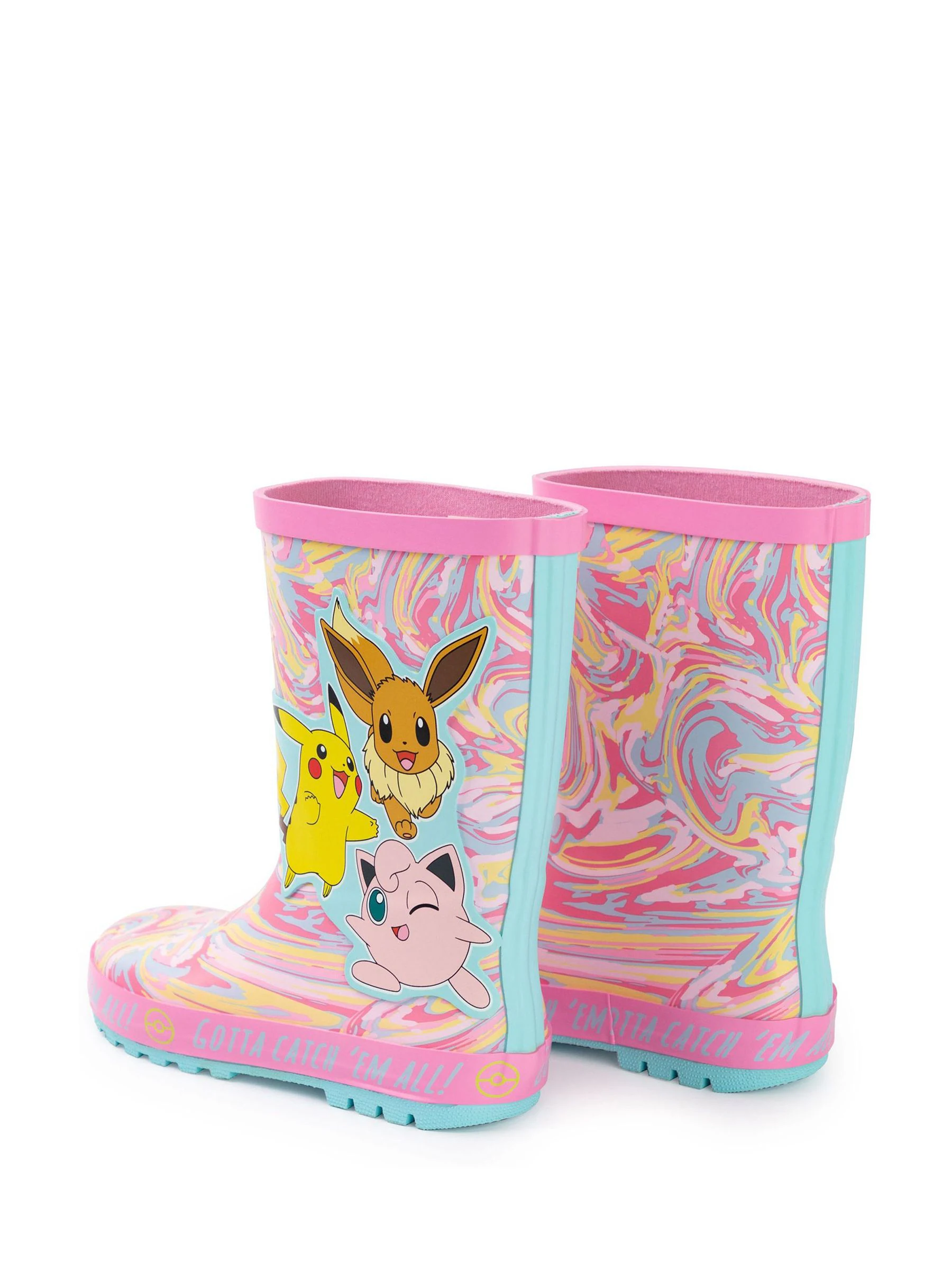 Roze - Vanilla Underground Kids Pokemon Wellies with Handles