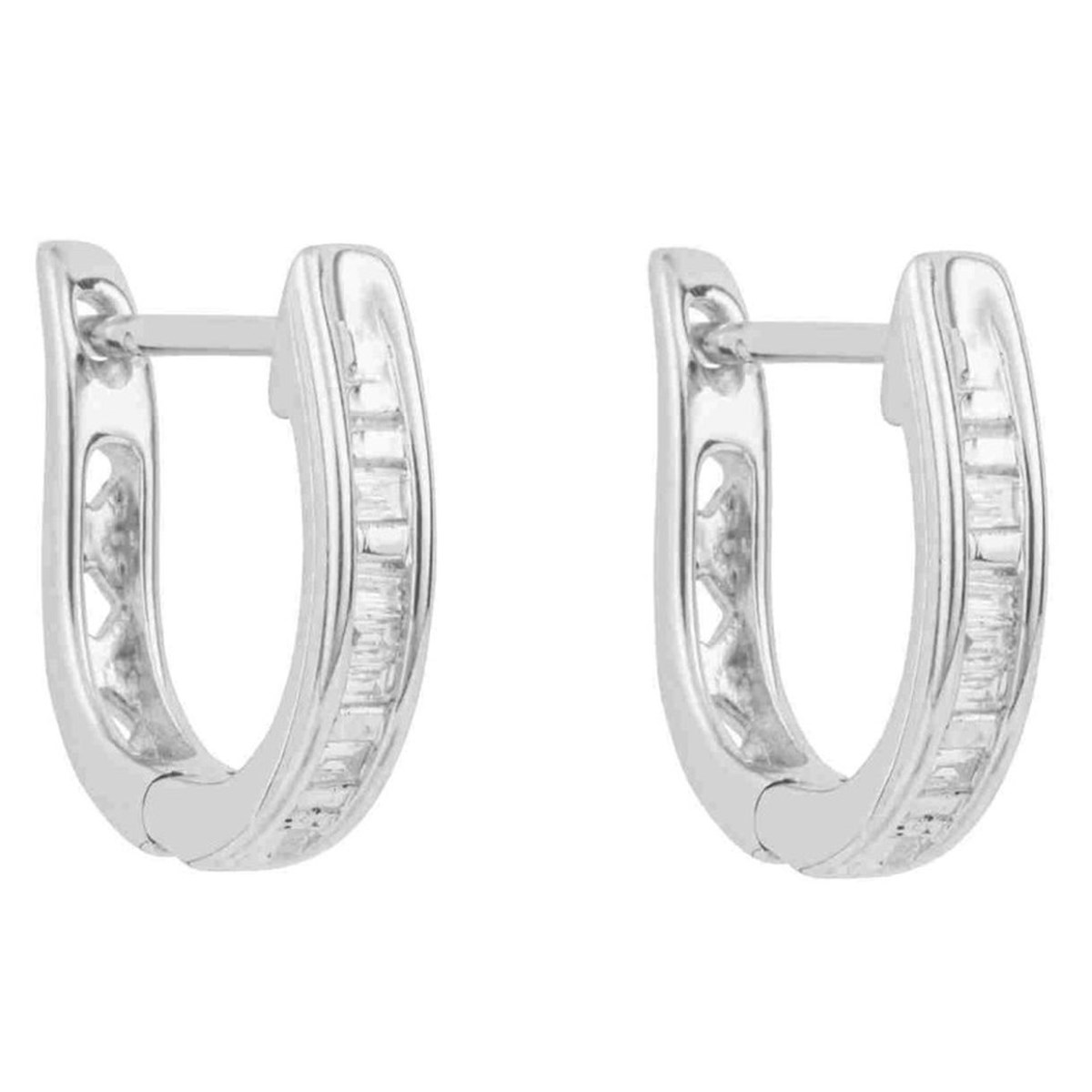 Boucle d'oreille diamant en or blanc 375