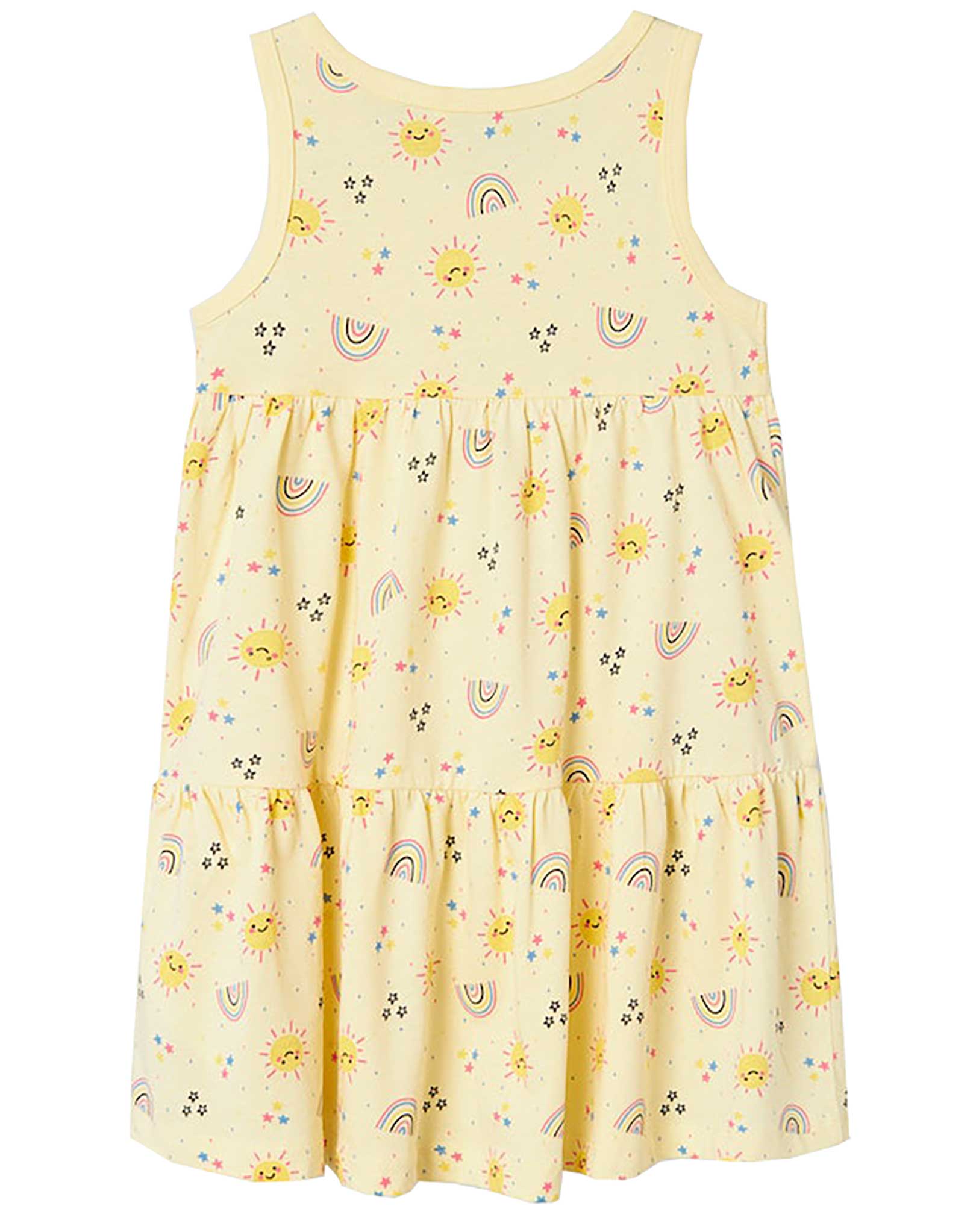 Kleid NMFVIGGA SPENCER HAPPY SUN ärmellos in double cream