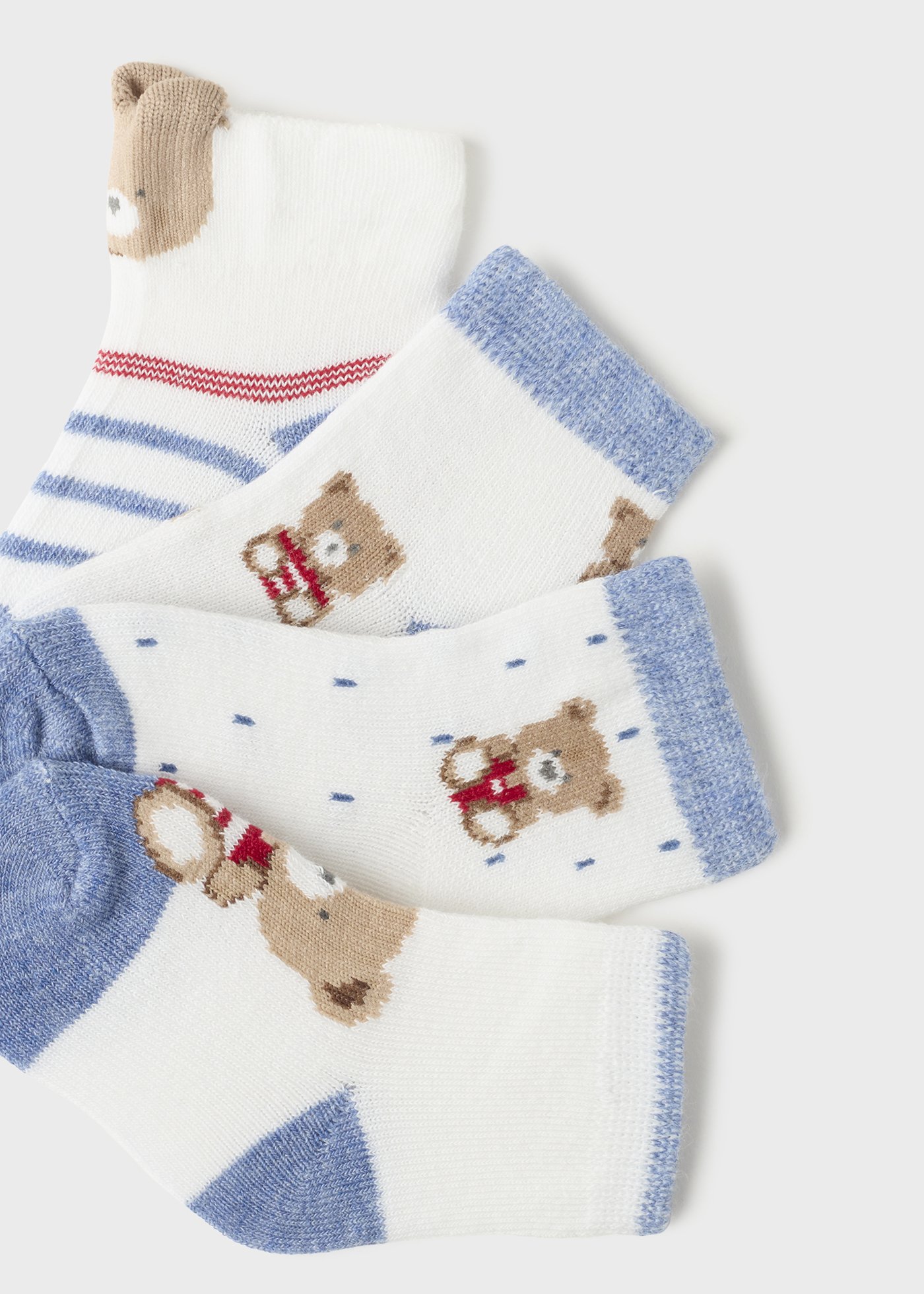 Pacote com 4 pares de meias estampadas para recém-nascidos