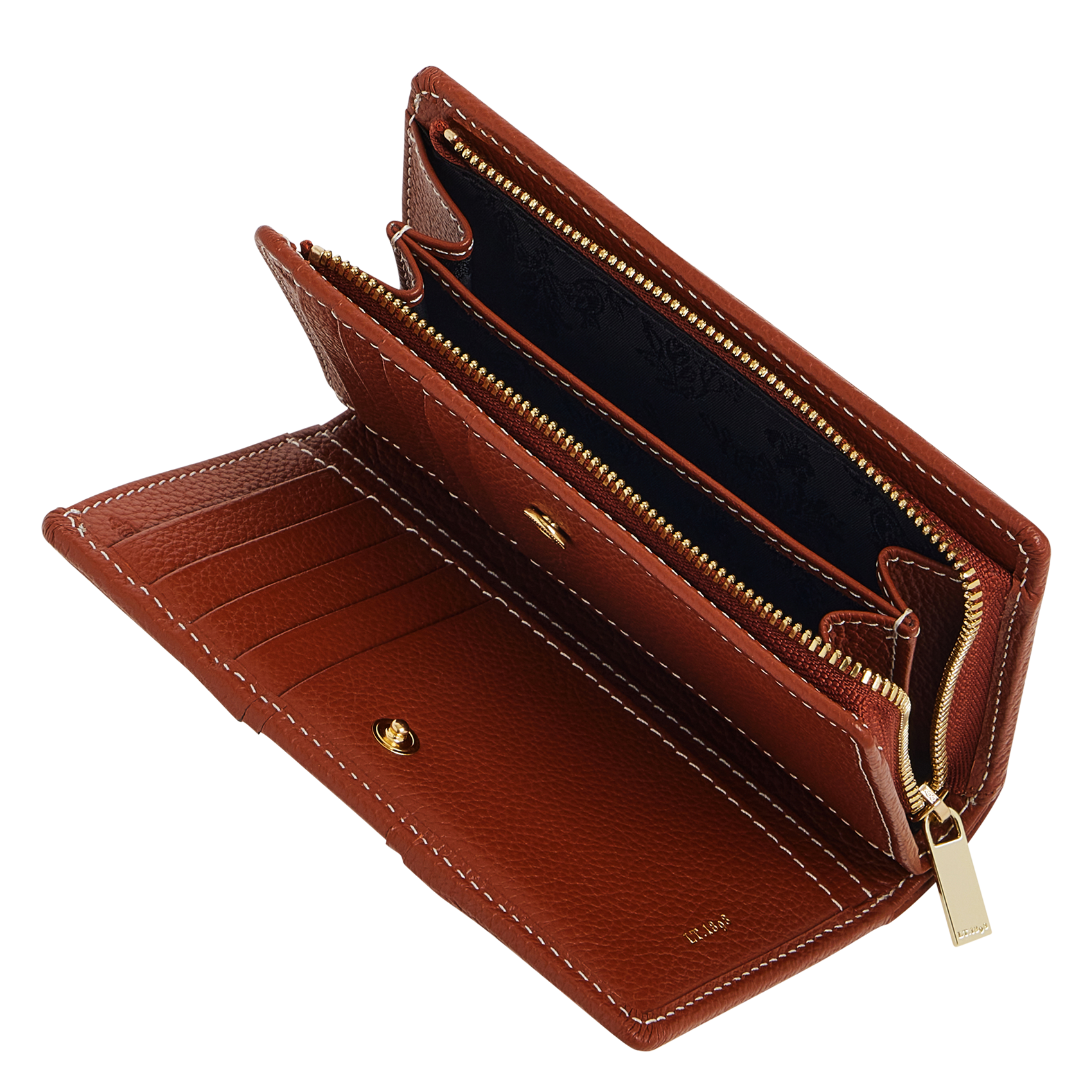 ELLA - Portefeuille compact en cuir| Marron