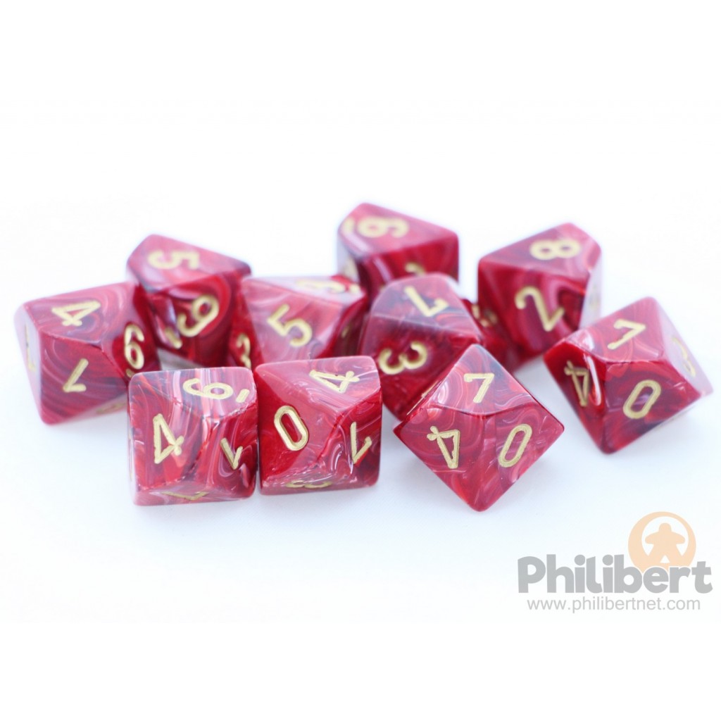Set de 10 Dés 10 Faces Chessex : Vortex