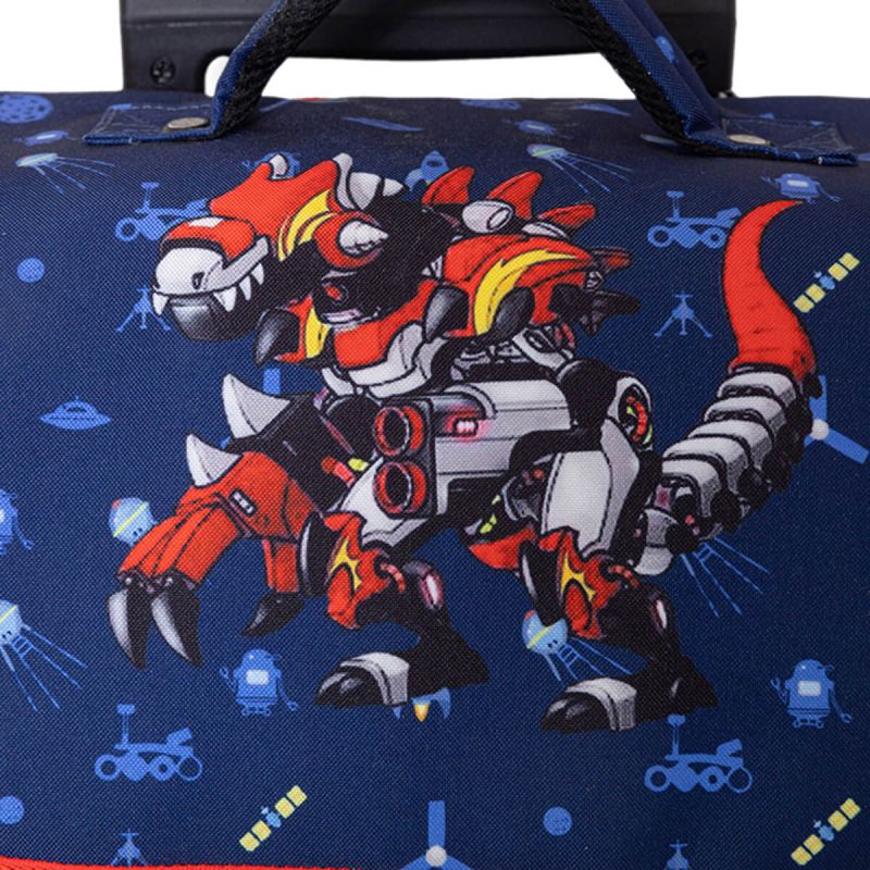 Cartable à roulettes scolaire Kid robot Dino 41 cm Bleu