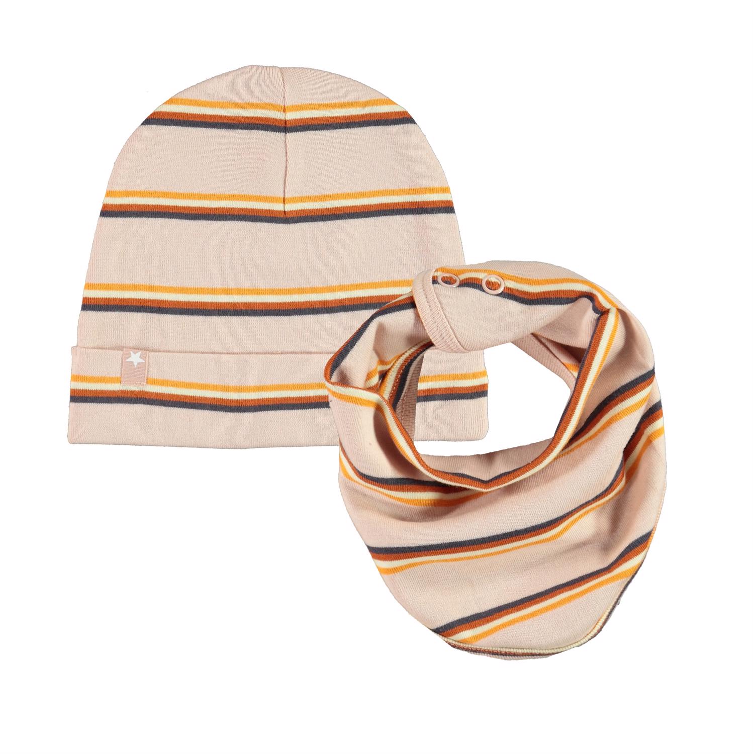 Noe Hat and Bib Set - Cameo Stripe