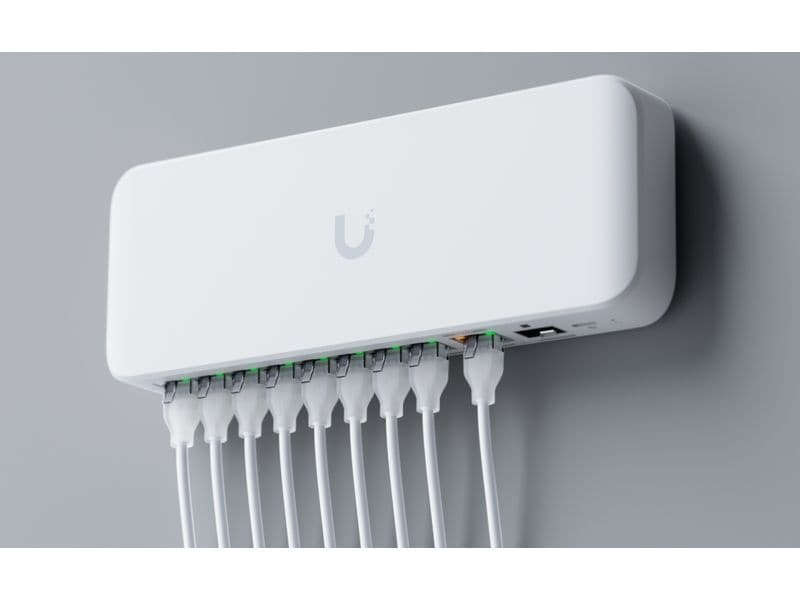 Ubiquiti Switch UniFi Flex 2.5G 9 Port Kompakter 8-Port 2.5-GbE-Switch mit 10-GbE-RJ45/SFP -Uplink und flexibler Stromversorgung über USB-C oder PoE