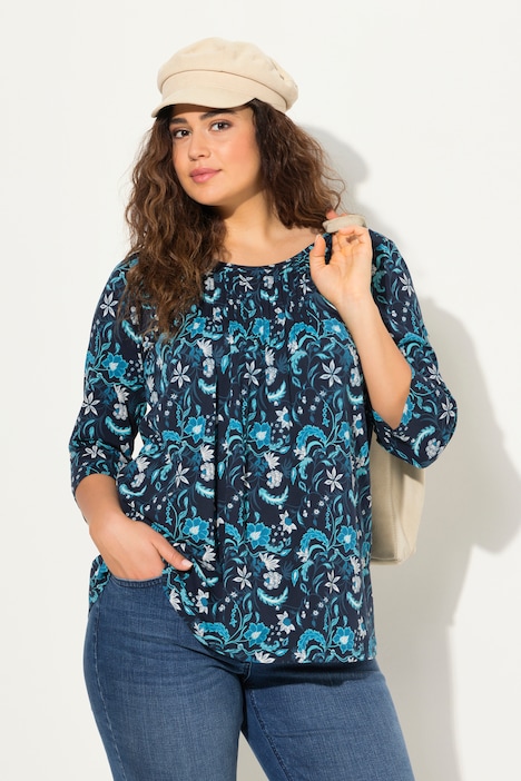 Shirt, Biesen, A-Linie, Rundhals, 3/4-Arm