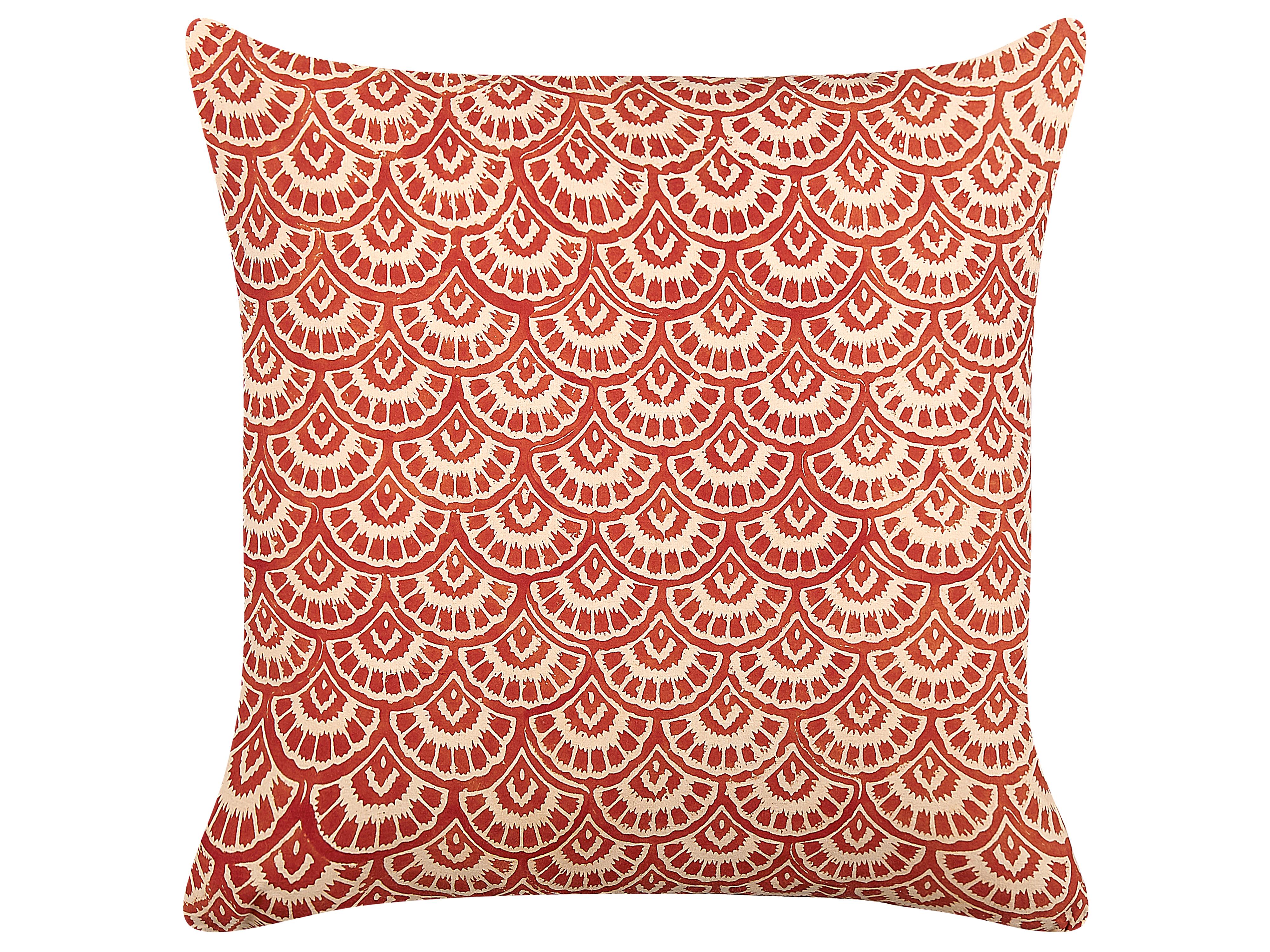 Set van 2 sierkussens RHUS Katoen 45 x 45 cm Rood geometrisch patroon