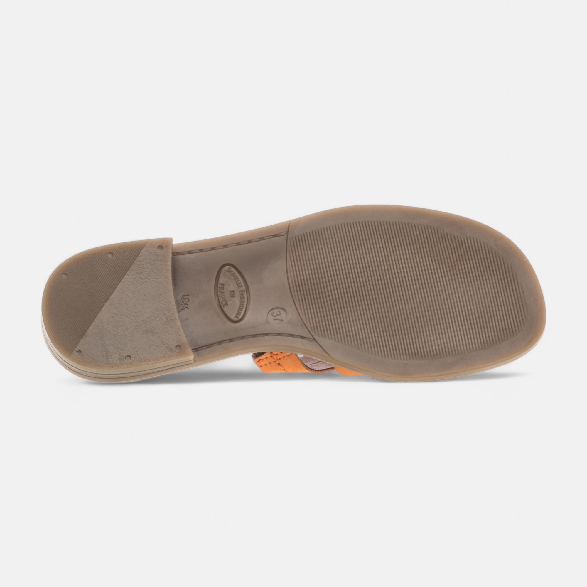 Mules Femme en cuir orange