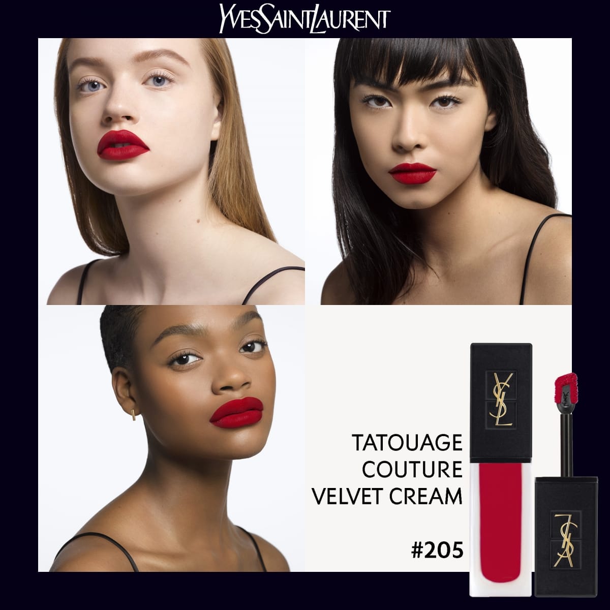 YVES SAINT LAURENT Tatouage Couture Velvet Cream Rouge à Lèvres Mat Effet Velours Longue Tenue