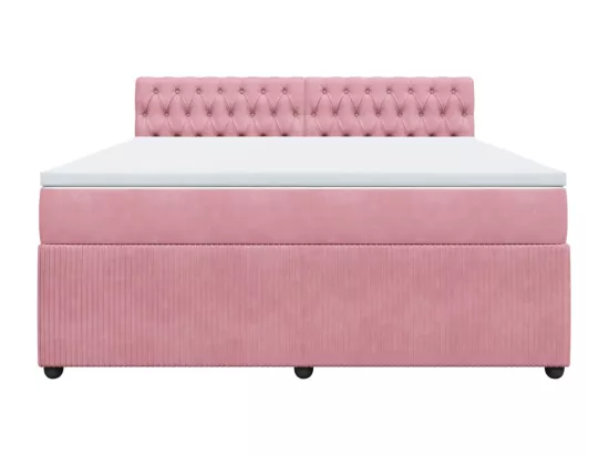 Sommier à lattes de lit avec matelas Rose 180x200 cm Velours