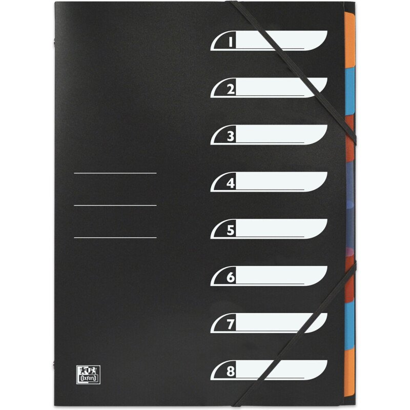 Trieur standard Oxford A4 8 positions couverture polypro assorti