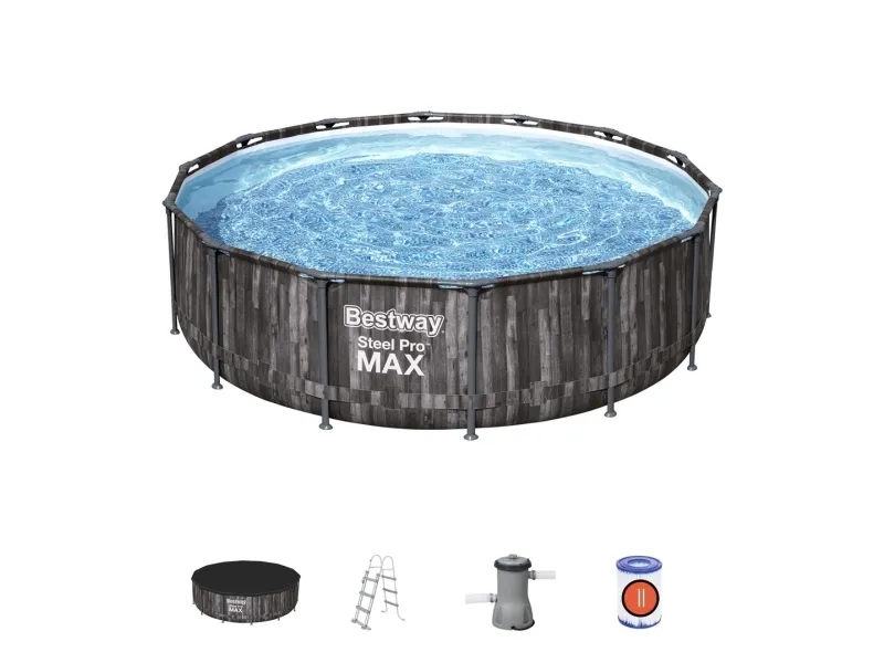 Bestway 5614Z, 13030 L, Indrammet pool, Voksen & barn, Stige, Træ, 47,4 kg