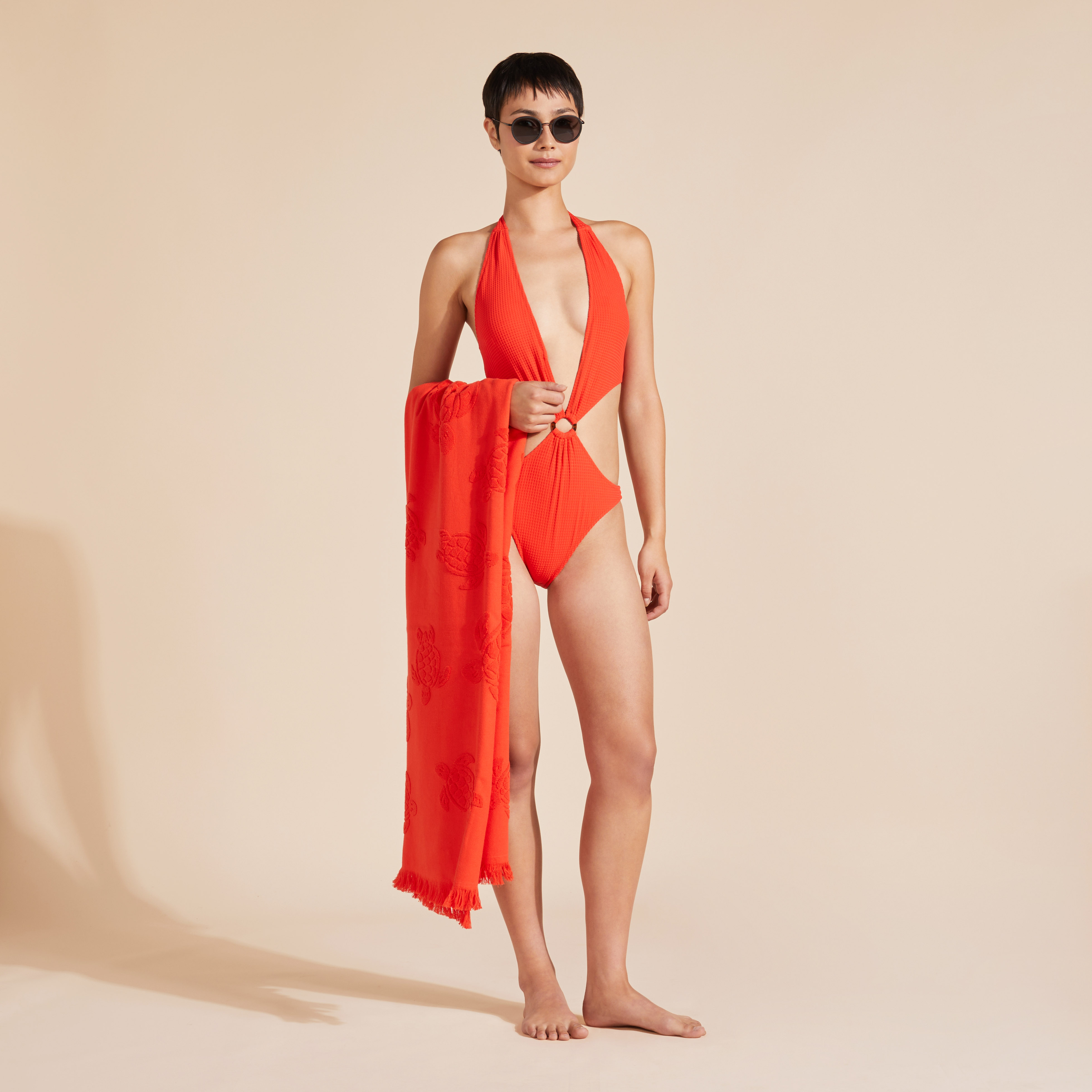 Maillot de Bain une Pièce avec Armatures Femme Jacquard Vichy