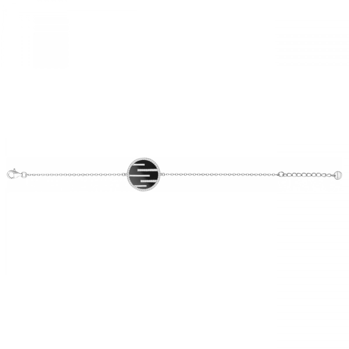Bracelet souple en Argent avec oxyde de zirconium blanc