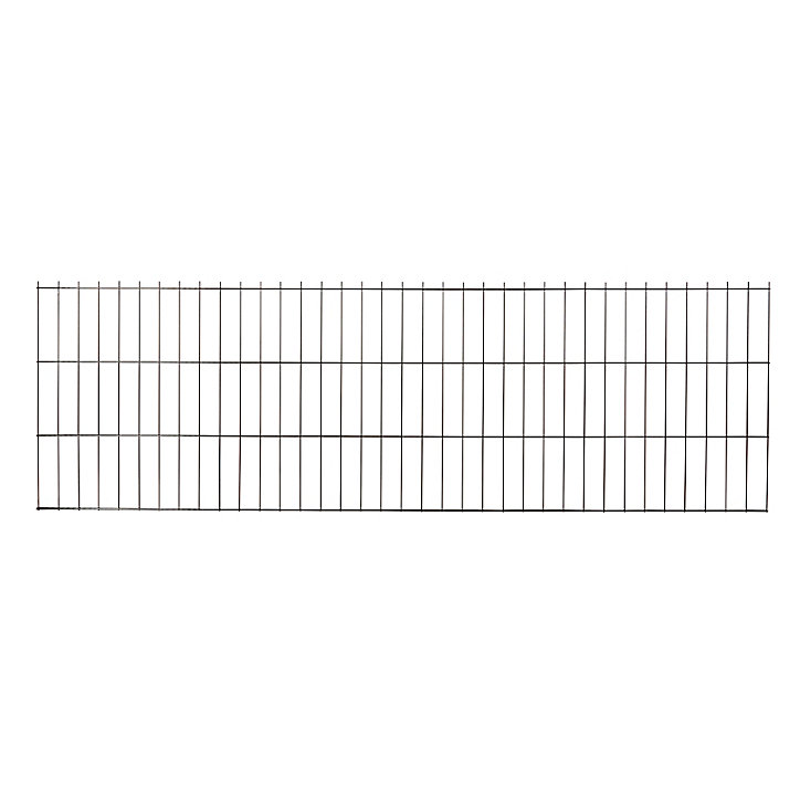 Panneau de clôture grillagée premium noir 200 x h. 63 cm