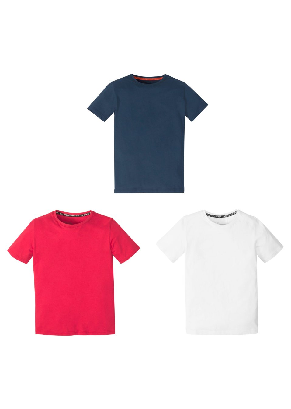 Lot de 3 T-shirts basiques garçon en coton