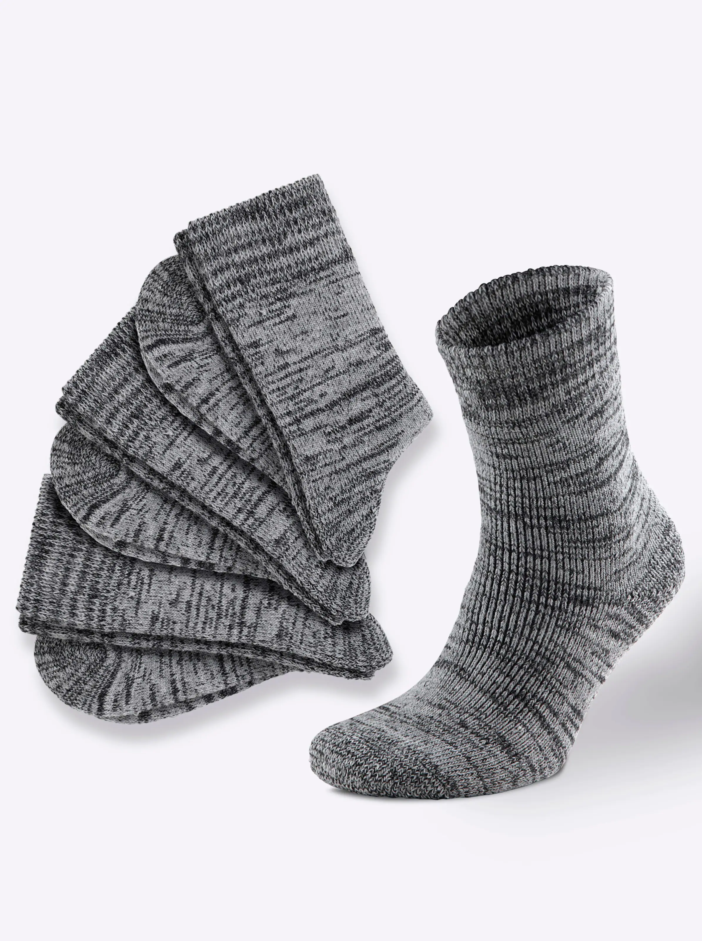 wäschepur Socken in grau-schwarz-meliert
