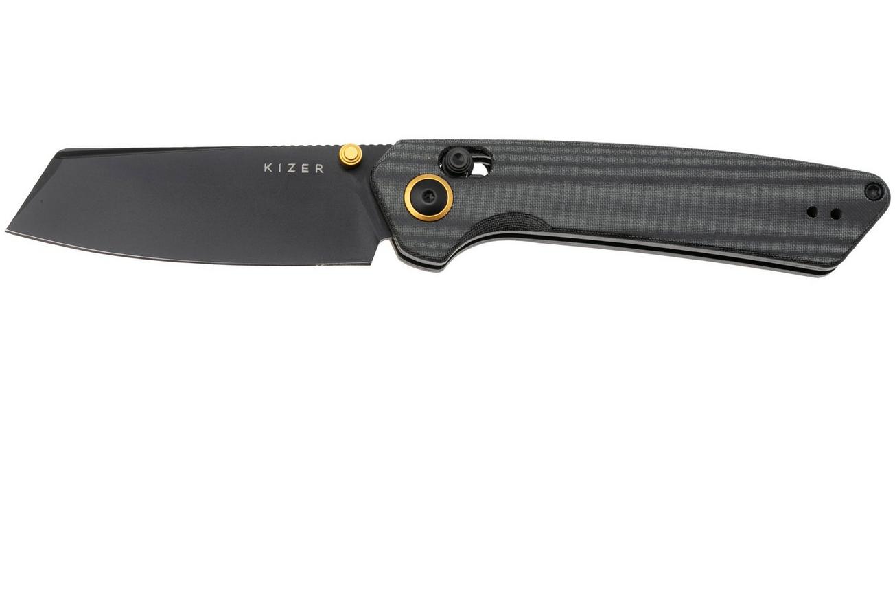 Kizer Madrac V3693A1 Black PVD Nitro-V, Black Micarta zakmes, Matteo Pignatelli design