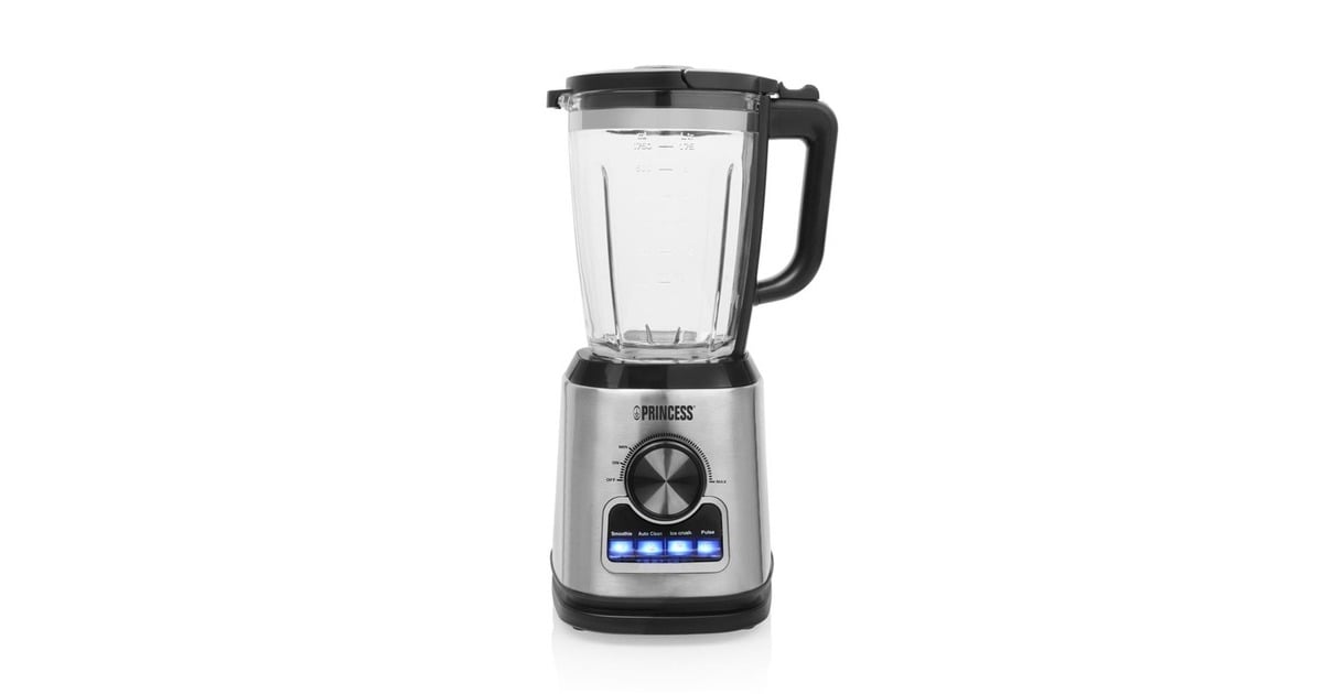 Princess212094 Blender Solid Pro  (Roestvrij staal/zwart, 1,75 liter | RVS messenblok 6 messen | auto-clean-functie | onderdelen vaatwasserbestending)