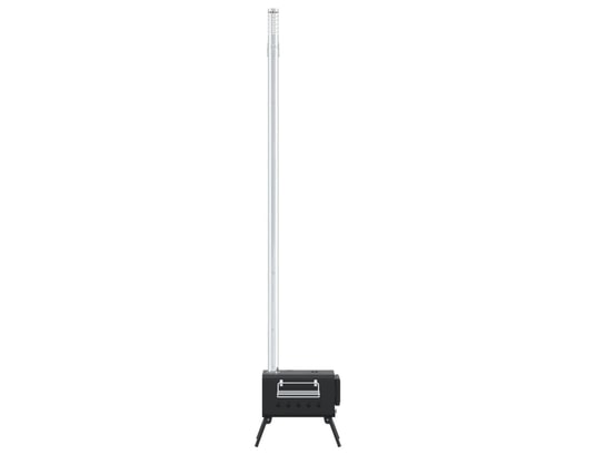 VIDAXL - Cheminée traditionnelle Poêle à bois de tente et cheminée et pieds pliables noir aci...