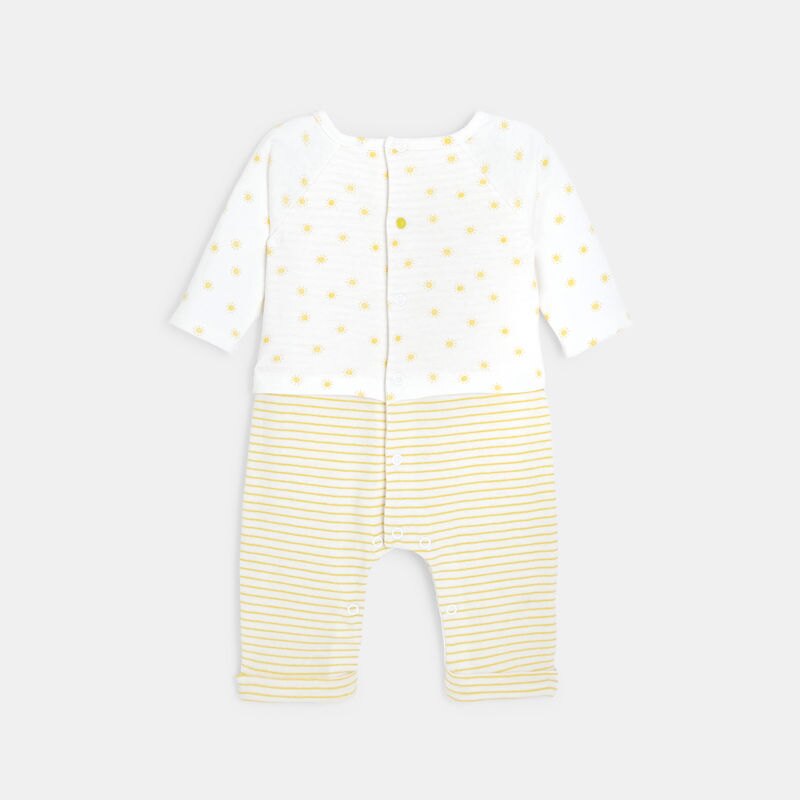 Combinaison effet 2 en 1 bébé garçon en coton bio blanc Absorba Blanc