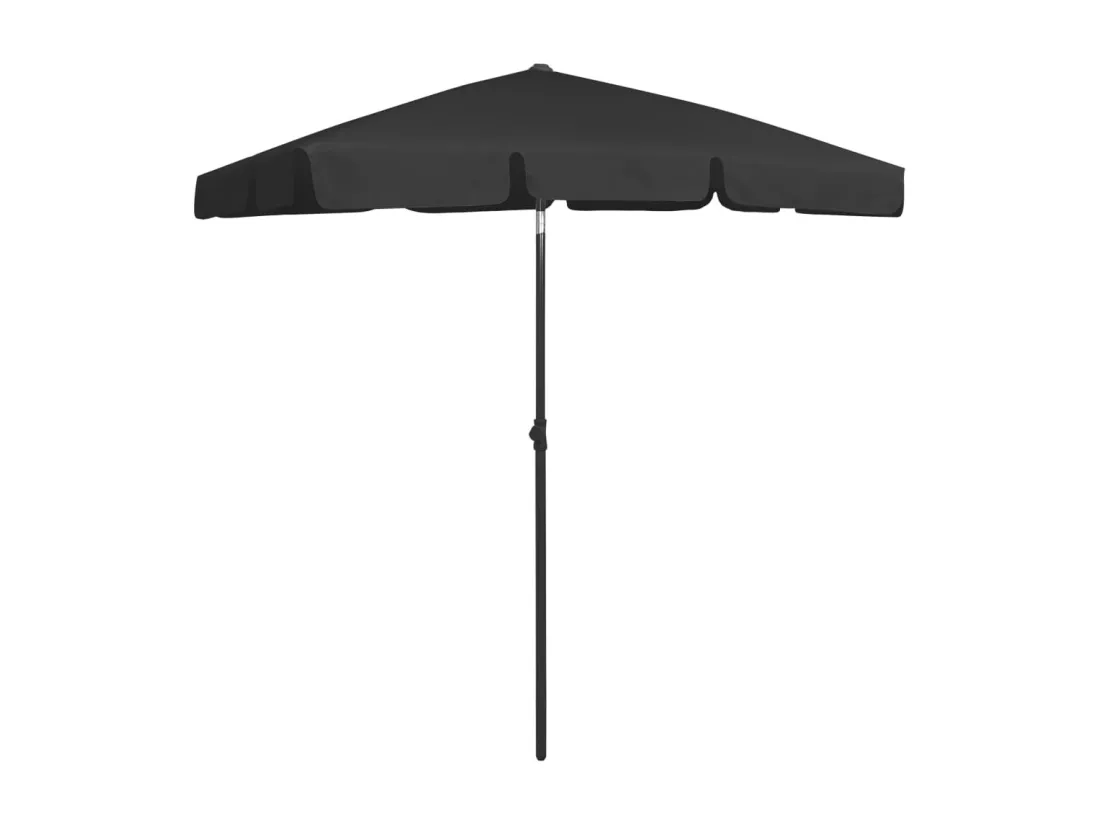 Parasol de plage noir 180x120 cm