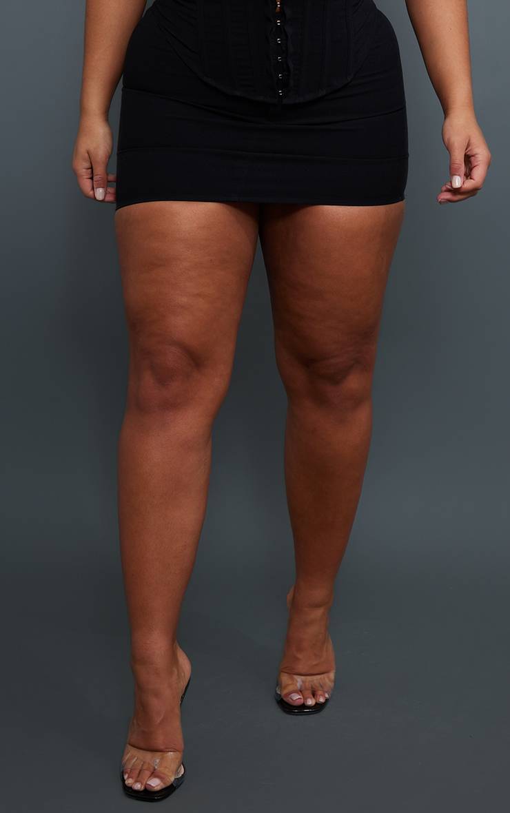 Noir Mini-jupe Micro Tissée Shape Coordonnée