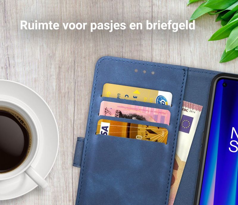 Rosso - Element - Hoesje - Blauw - Book Cover Wallet voor OnePlus Nord CE 2 5G