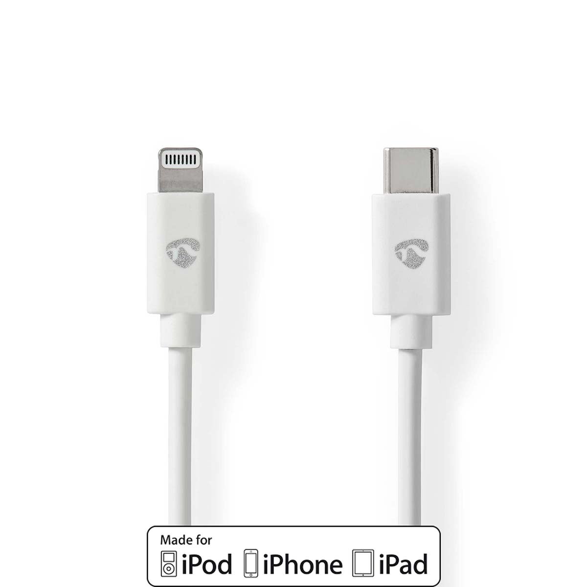 Nedis CCGL39650WT10 kabel USB-C naar Lightning 8-pins 1m wit