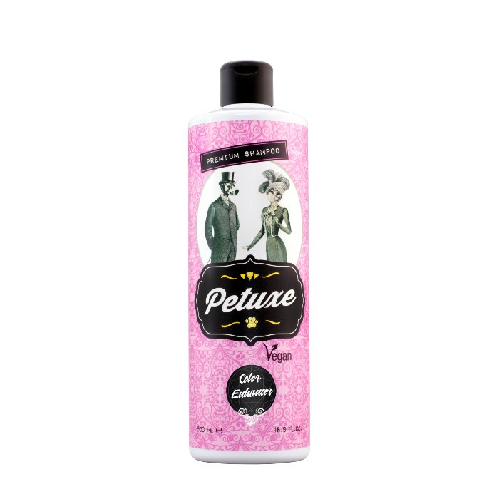 Shampoo Petuxe para animais de estimação que realça a cor.