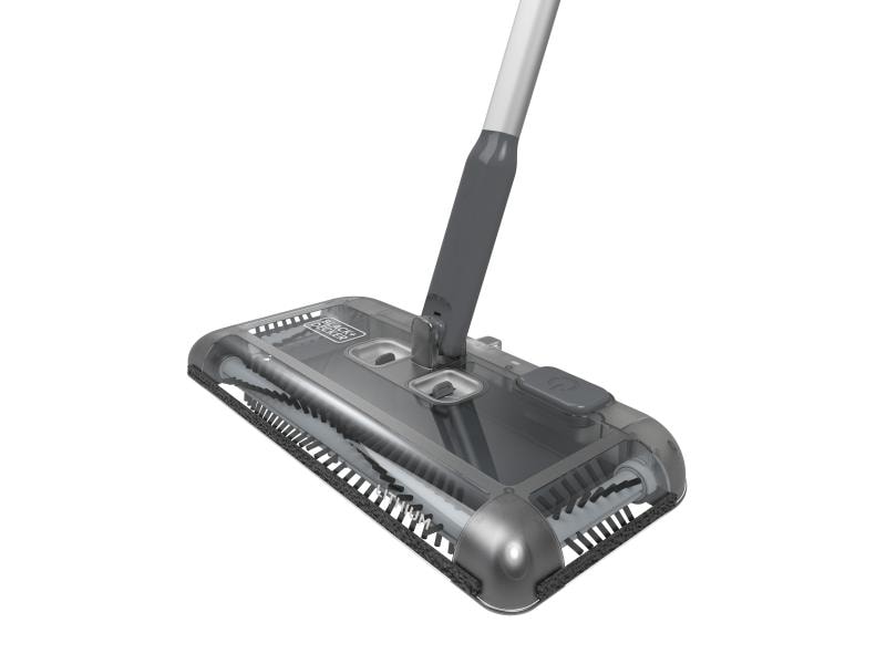 BLACK DECKER Akku-Besen Schwarz Akkubetriebener Besen mit Schmutzbehälter und 3-teiligem Bürstensystem