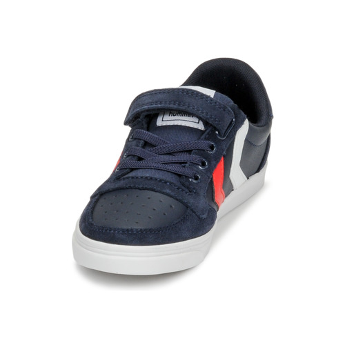 hummel - SLIMMER STADIL LEATHER LOW JR - Bleu