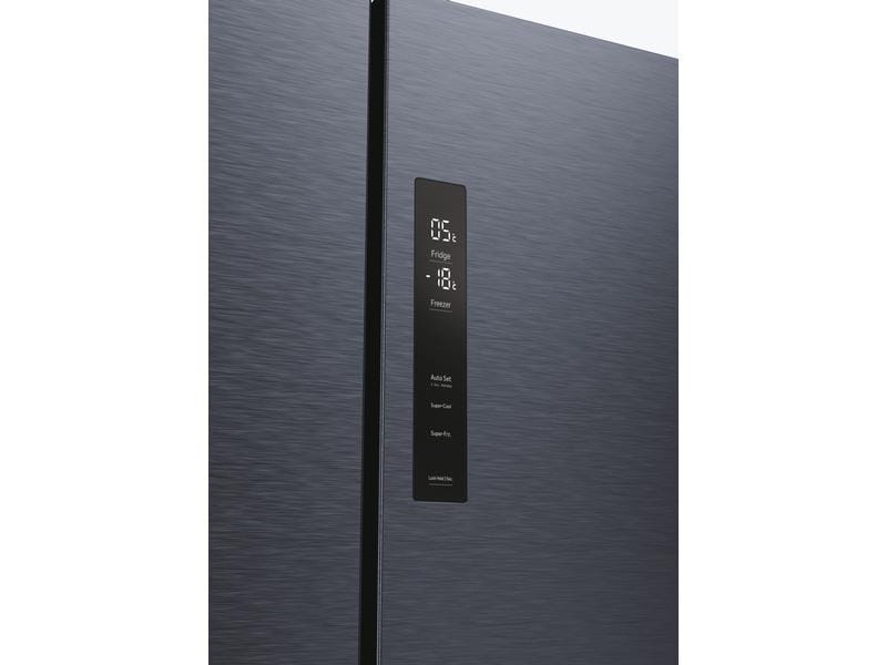 Haier Foodcenter HCR5919ENMB Schwarz Side by Side Kühlgerät