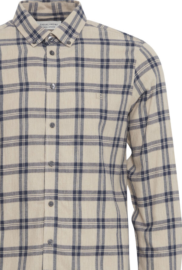 Casual Friday CFANTON LS BD 0159 checked brushed Silver mink melange