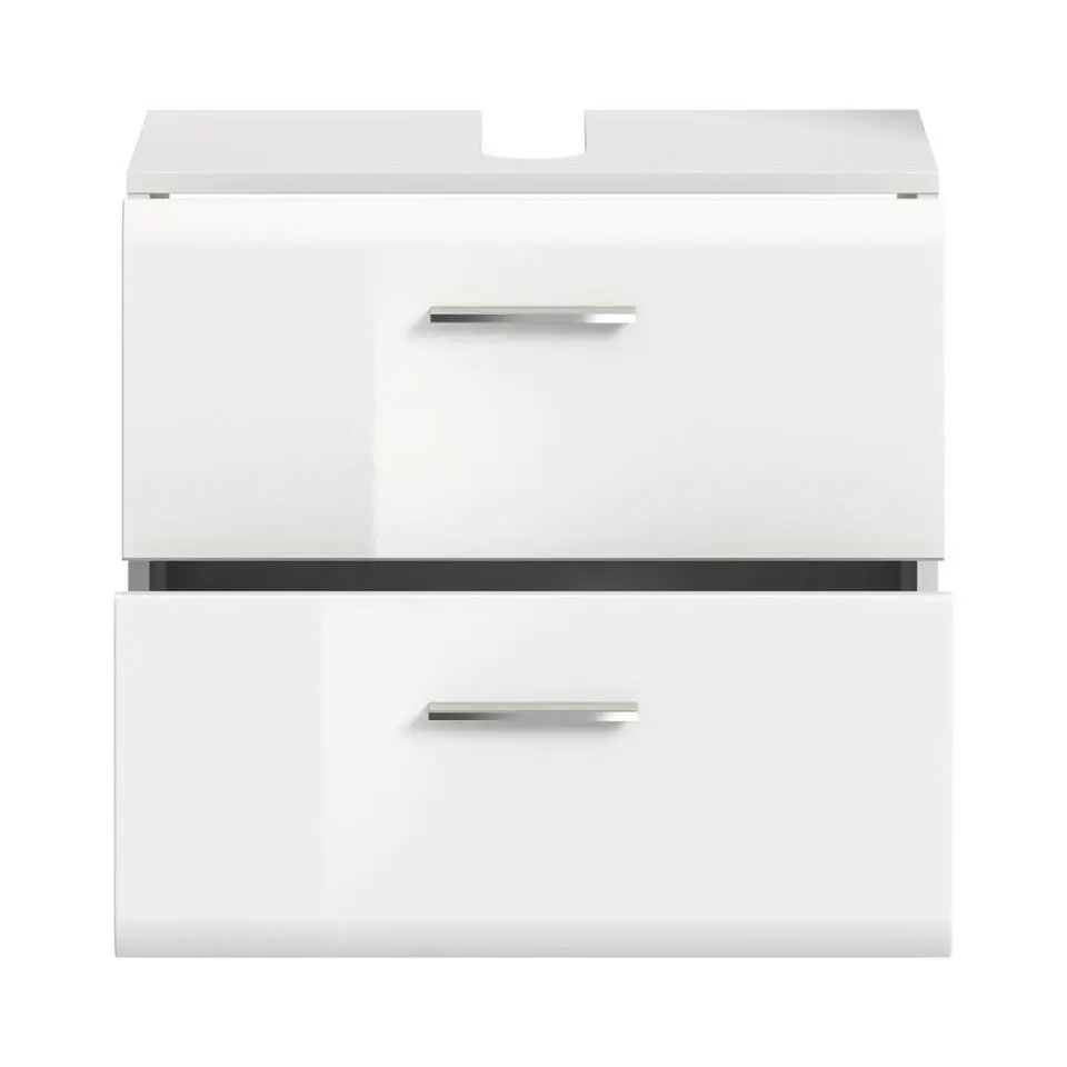Hioshop Ice wastafel 2 lades wit hoogglans- wit