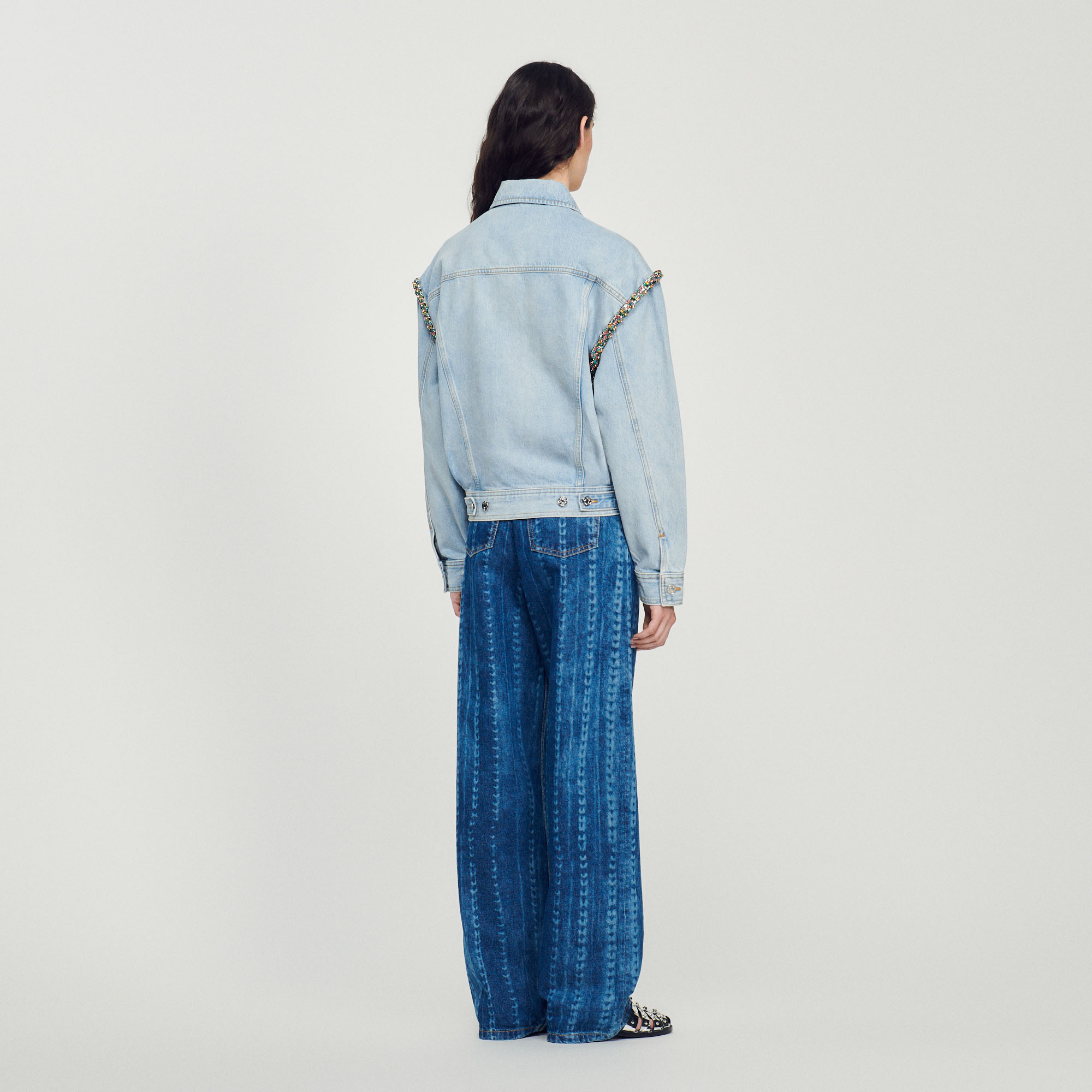 Veste en jean strassee