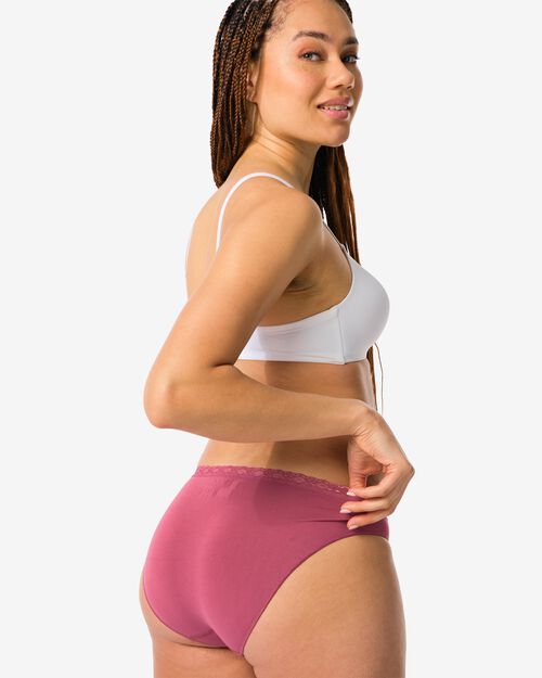 culotte femme microfibre sans couture avec dentelle rose foncé