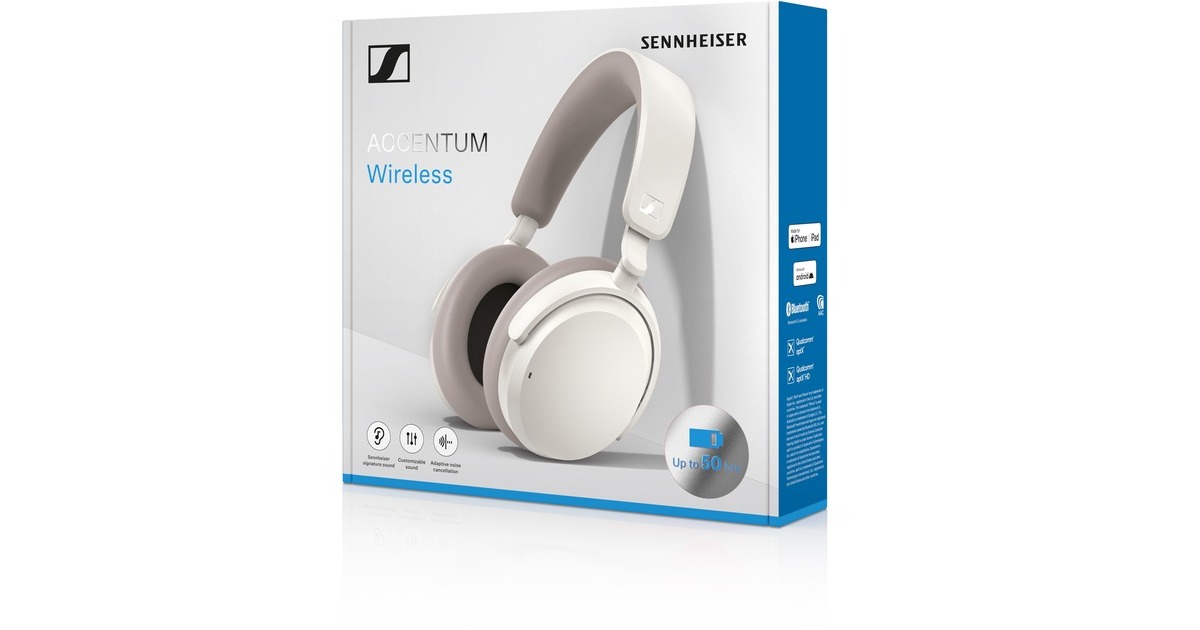 SennheiserACCENTUM Wireless over-ear headset  (Wit, Bluetooth 5.2, Pc)