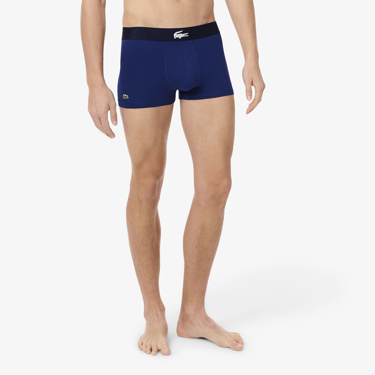LACOSTE<br>Conjunto de 3 cuecas boxer em algodão elástico estampado