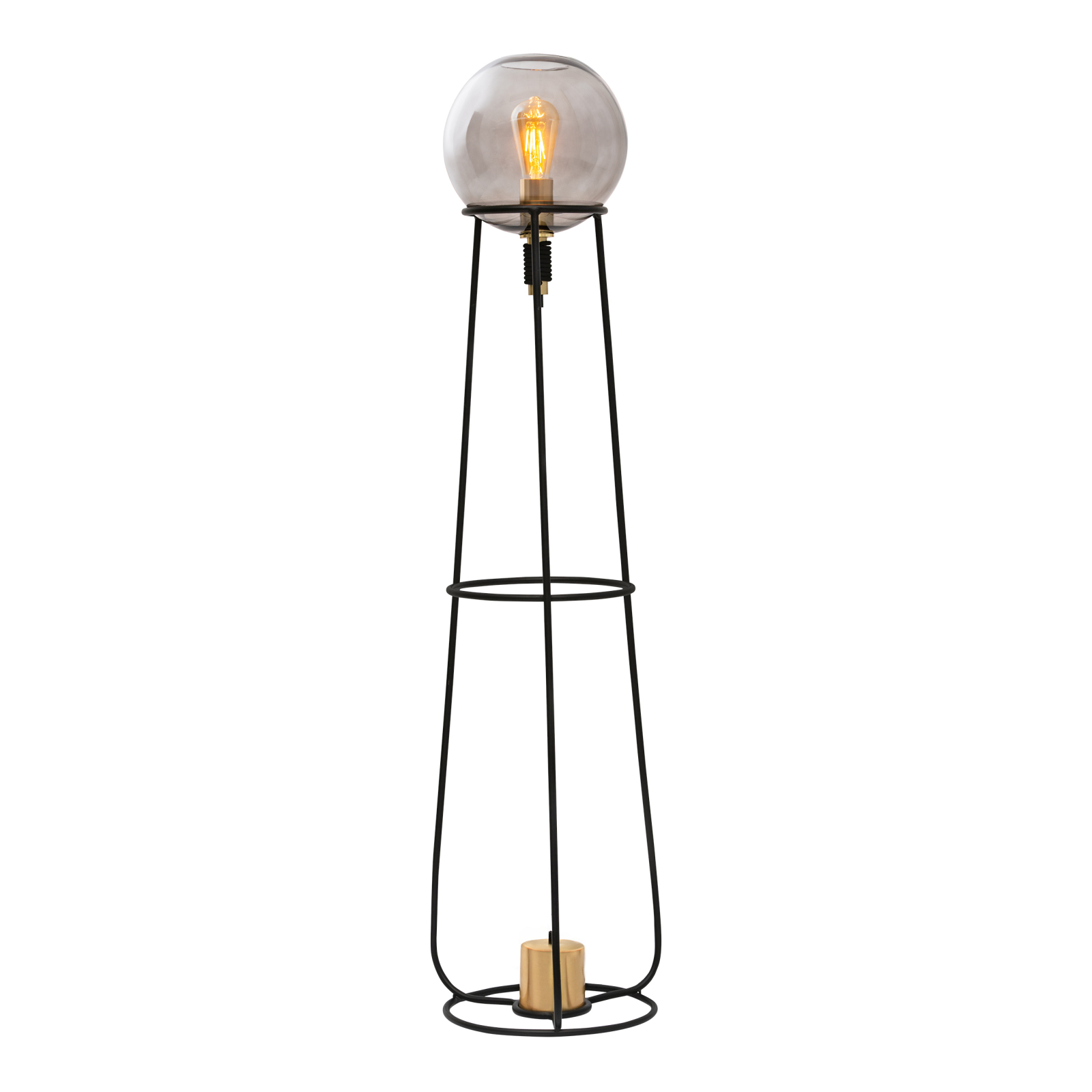 Stehleuchte - schwarz-goldfarben - 128,5 cm