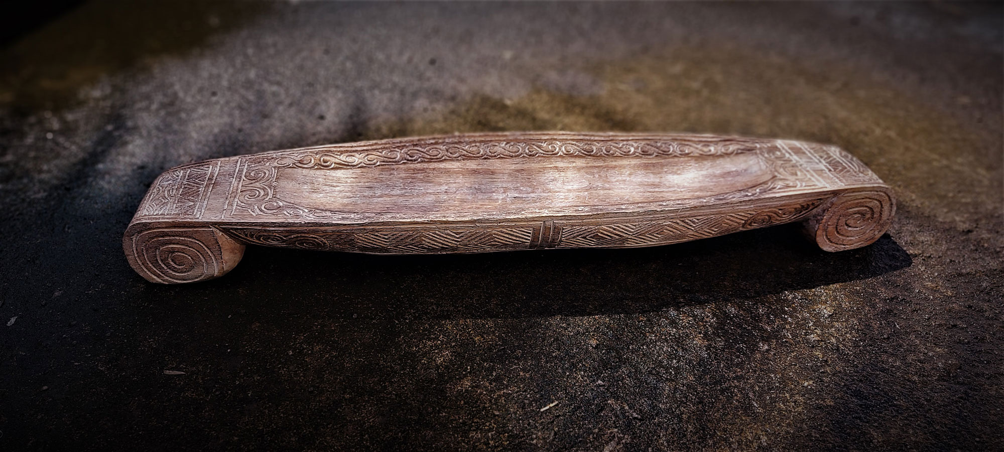 Timor-Schale aus Holz, B 93 cm, L 21 cm, H 10 cm von fischer's lagerhaus