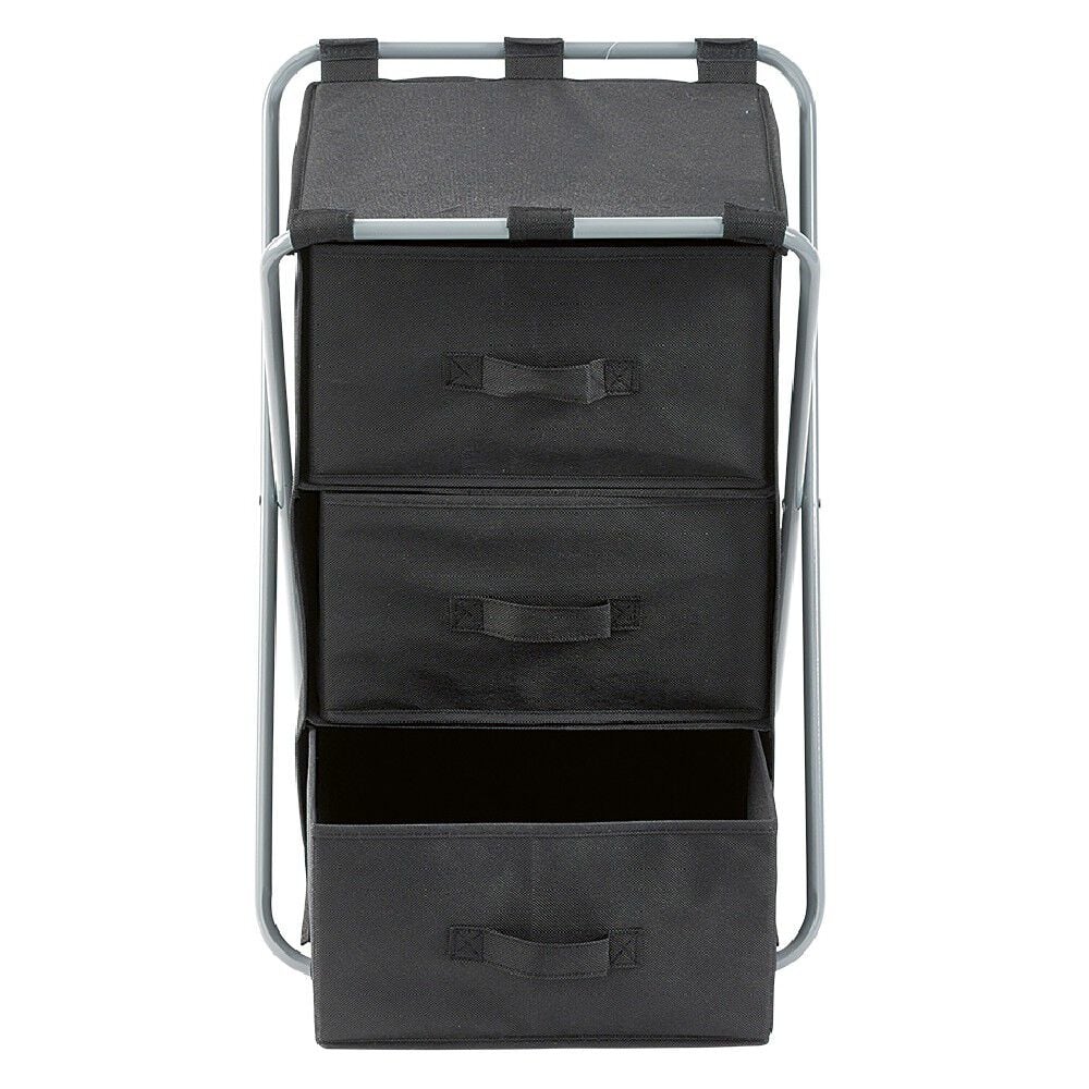 Tour de rangement pliable 3 tiroirs noir