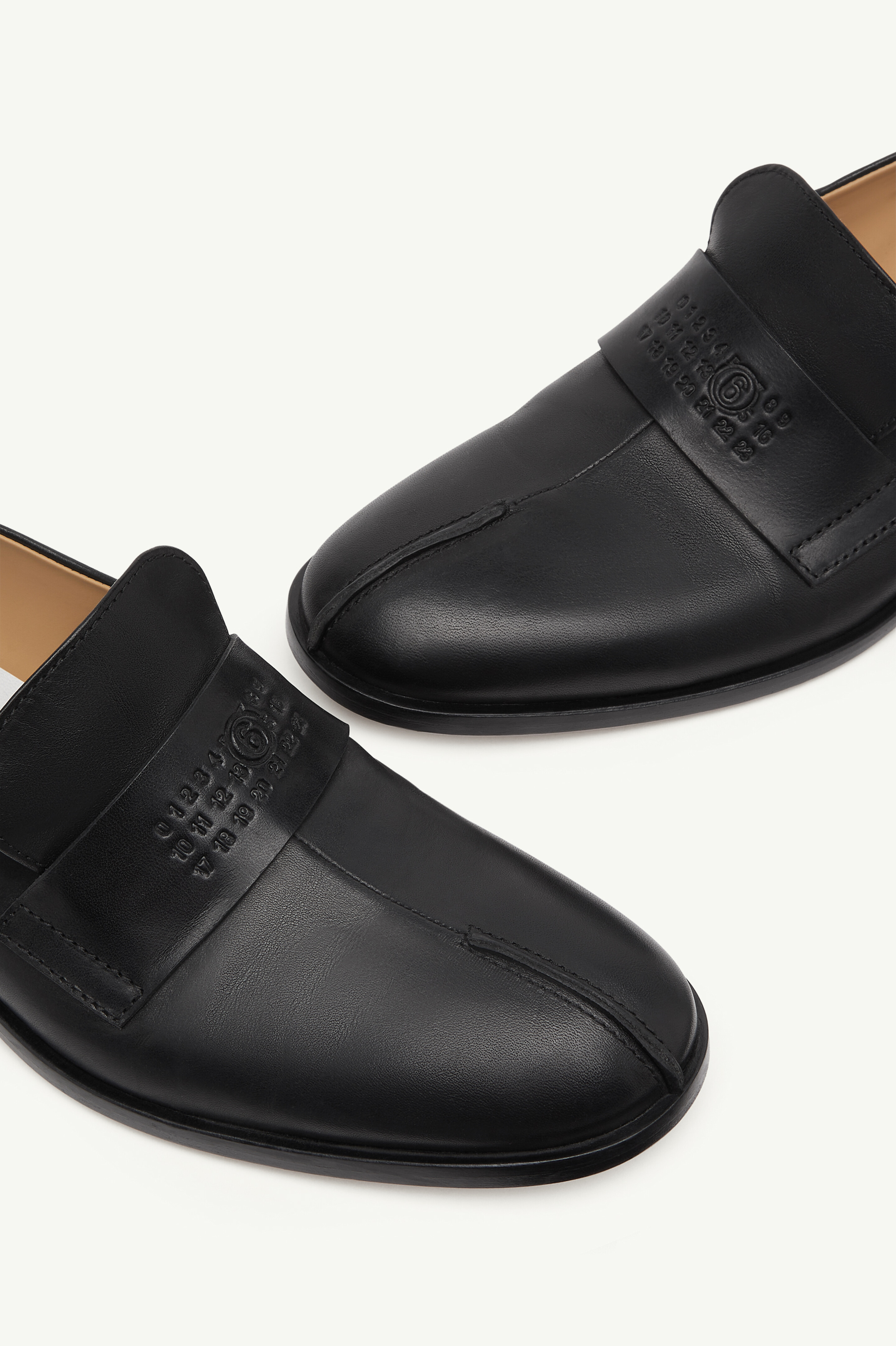 Moccasins New Classic Stitch en cuir pour femme | MM6 Noir