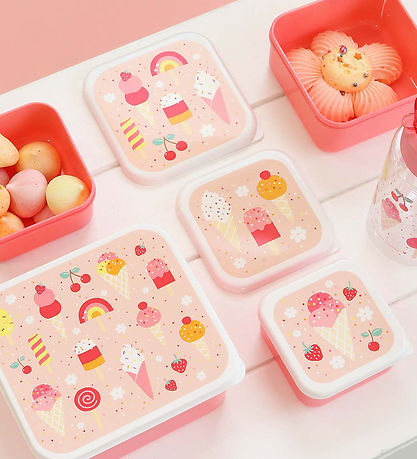 A Little Lovely Company Brotdosen-Set - 4 st. - Iceream