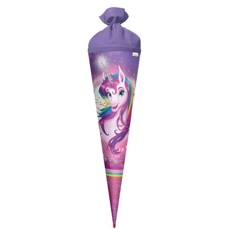 Roth Schultüte Einhornportrait mit Glitzer, 70 cm, rund