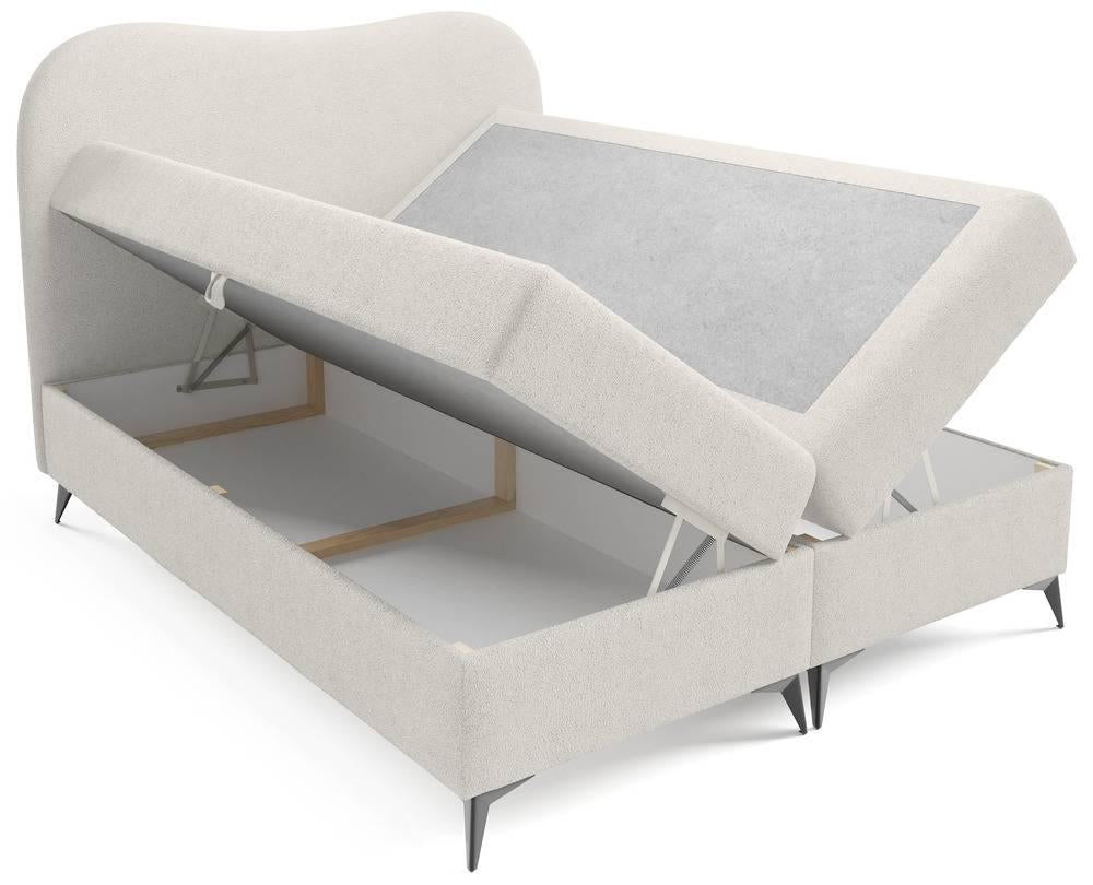 NADUVI Collection Boxspring Adler bouclé met opbergruimte 140 x 200 cm