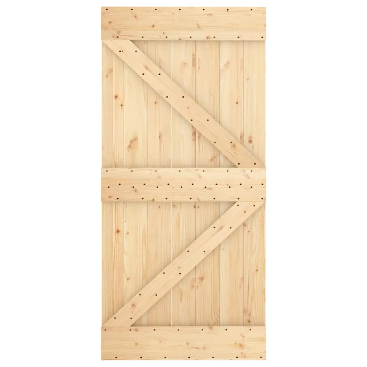 vidaXL Porte coulissante et kit de quincaillerie - 100x210 cm - Pin massif